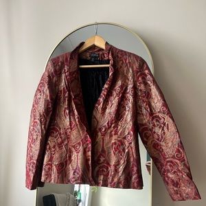 Red leather printed jacket